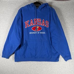 Kansas Jayhawks hoodie mens large ouray Y2K Vintage cotton pullover KU Lawrence